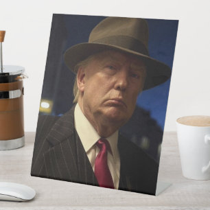 Godfather van Amerika Don J. Trump Reclamebord Met Voetstuk