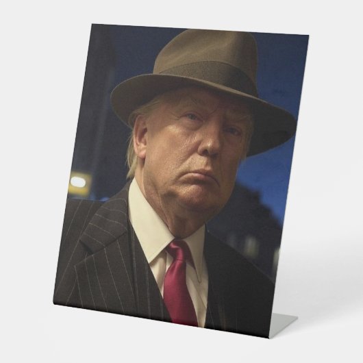 Godfather van Amerika Don J. Trump Reclamebord Met Voetstuk (Voorkant)