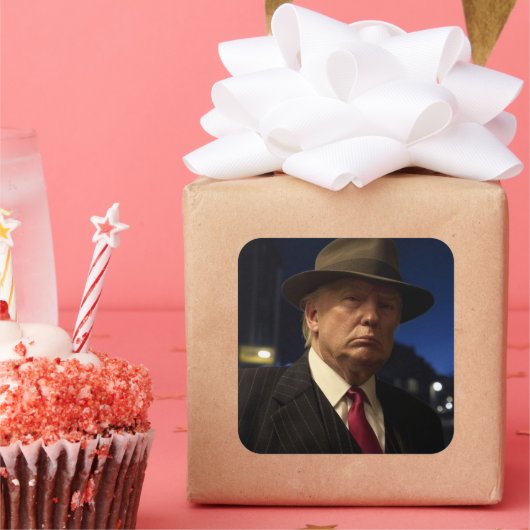 Godfather van Amerika Don J. Trump Vierkante Sticker (Feest)