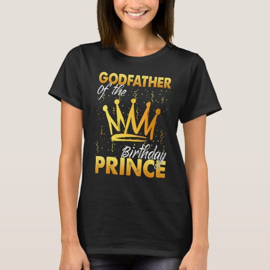 Godfather van de Birthday Prince Boys Son Birthday T-shirt (Voorkant)