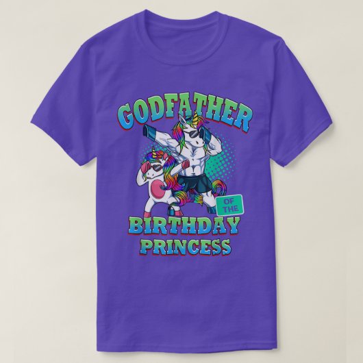 Godfather van de Birthday Princess Dabbing Unicorn T-shirt (Design voorkant)