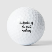 Godfather van de Bride Black Custom Name Wedding Golfballen (Voorkant)