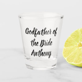 Godfather van de Bride Black Custom Name Wedding Shot Glas
