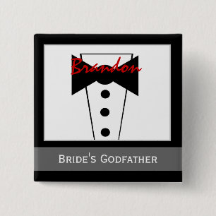 Godfather van de Bride - Custom Tux Wedding Button