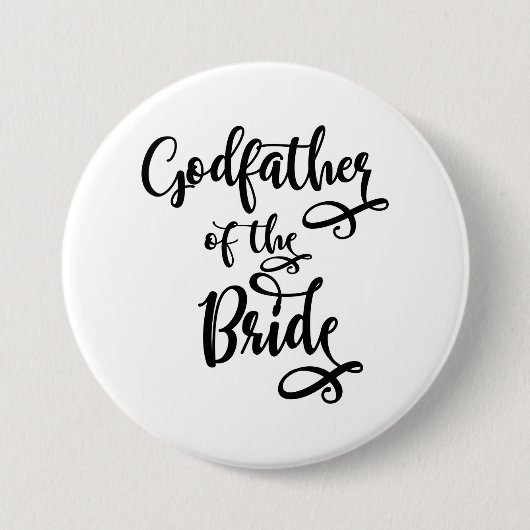 Godfather van de Bride Ronde Button 7,6 Cm (Voorkant)