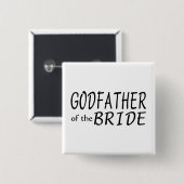 Godfather van de bruid vierkante button 5,1 cm (Voorkant /achterkant)