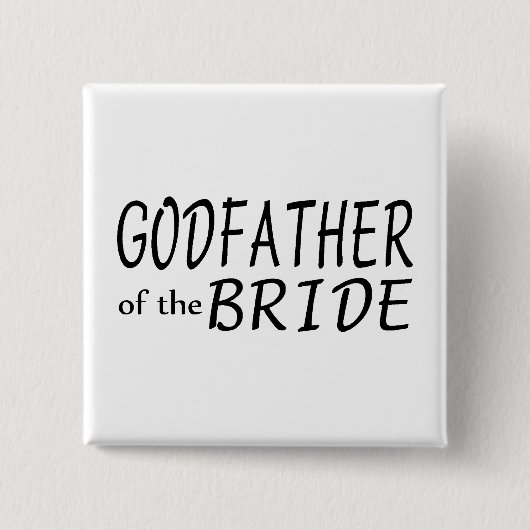 Godfather van de bruid vierkante button 5,1 cm (Voorkant)