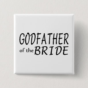 Godfather van de bruid vierkante button 5,1 cm