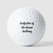 Godfather van de Groom Black Custom Name Wedding Golfballen (Voorkant)