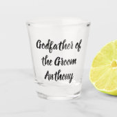 Godfather van de Groom Black Custom Name Wedding Shot Glas (Voorkant)