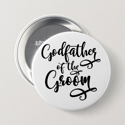 Godfather van de Groom Ronde Button 7,6 Cm (Voorkant /achterkant)