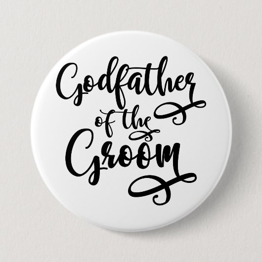 Godfather van de Groom Ronde Button 7,6 Cm (Voorkant)