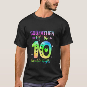 Godfather van de jarige meid dubbele cijfers 10e t-shirt