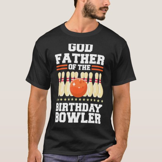 Godfather van de marathedagse Bowler bday Bowling T-shirt (Voorkant)