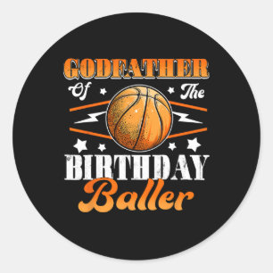 Godfather van de verjaardag Byller Bysketbyll vade Ronde Sticker