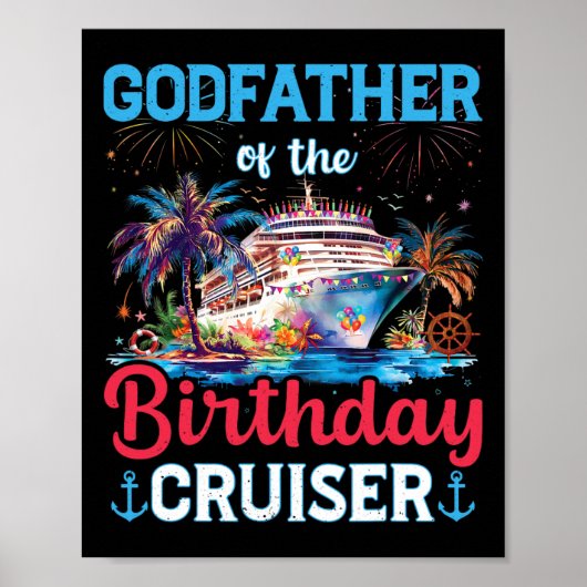 Godfather Van De Verjaardag Cruiser Grappige Cruis Poster (Voorkant)