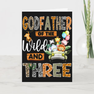 Godfather van de Wild & Drie 3de Verjaardag Boy Kaart