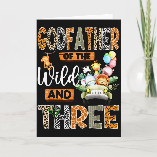 Godfather van de Wild & Drie 3de Verjaardag Boy Kaart (Voorkant)