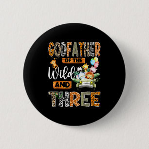 Godfather van de Wild & Drie 3de Verjaardag Jongen Ronde Button 5,7 Cm