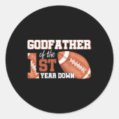 Godfather van het 1 jaar oude verjaardagsfeest Foo Ronde Sticker (Voorkant)