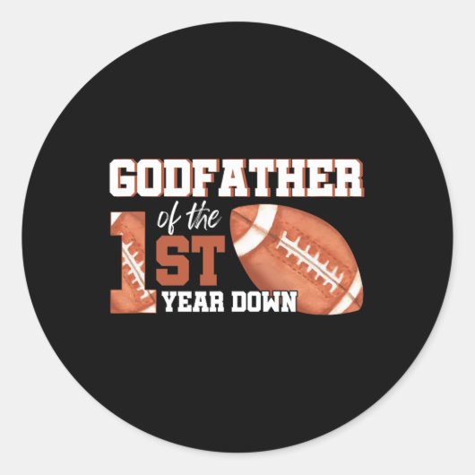 Godfather van het 1 jaar oude verjaardagsfeest Foo Ronde Sticker (Voorkant)