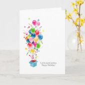 Godfather verjaardagskaarten, kleurrijke ballonnen kaart (Gele Bloem)