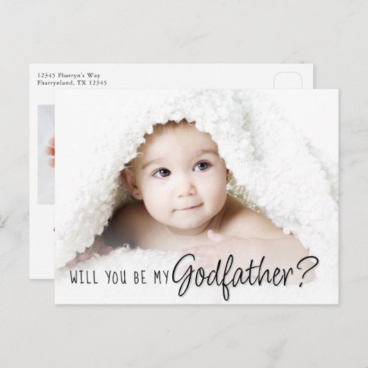 Godfather-voorstel | Eenvoudig klassiek script 2 F Briefkaart (Voorkant / Achterkant)