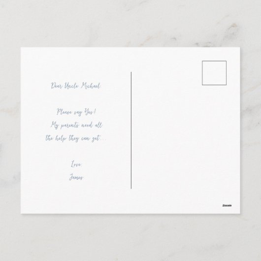 Godfather Voorstel Stofblauw Elegant Crest Cross Feestdagenkaart (Achterkant)