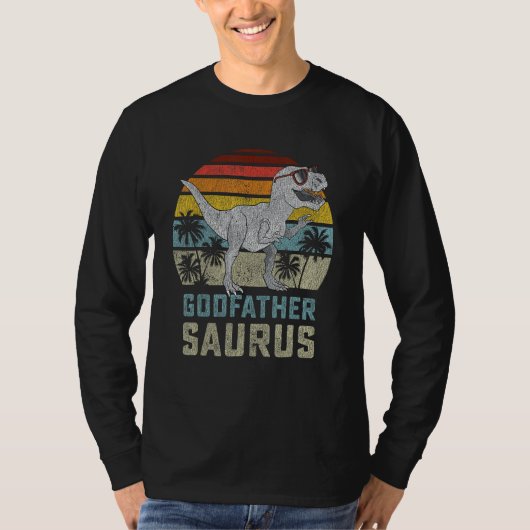 Godfathersaurus T Rex Dinosaur Godfather Saurus Fa T-shirt (Voorkant)