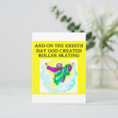 godgecreeerde rolschaatsen briefkaart (Staand voorkant)