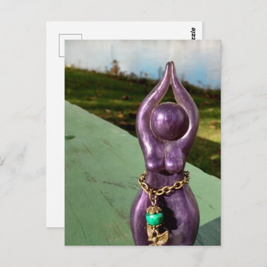 Godin aan de rivier briefkaart (Voorkant / Achterkant)