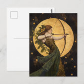 Godin Artemis Art Nouveau Griekse Mythologie Briefkaart (Voorkant / Achterkant)