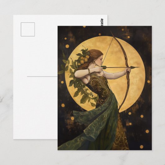 Godin Artemis Art Nouveau Griekse Mythologie Briefkaart (Voorkant / Achterkant)