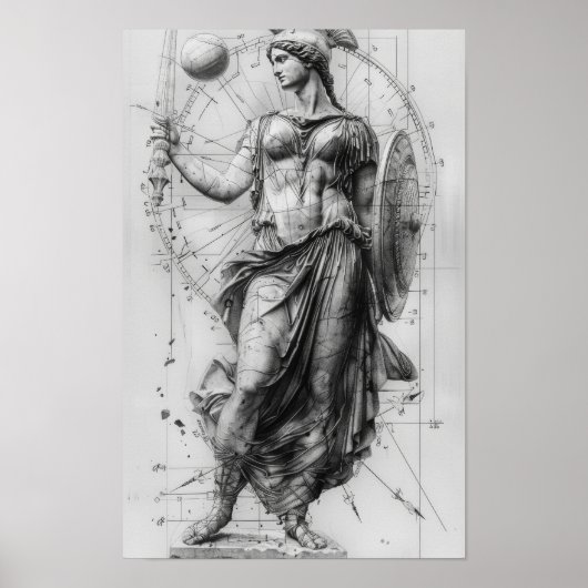 Godin Athena Art Poster - Mythologische Decor voor (Voorkant)