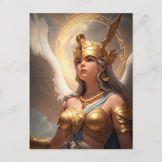 Godin Athena omringd door haar gedachten Briefkaart (Voorkant)