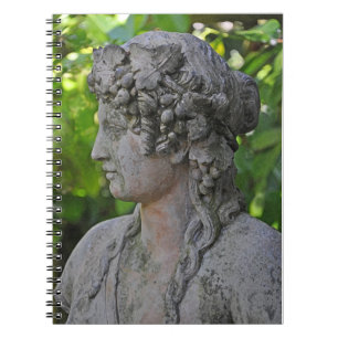 Godin beeld in tuin notitieboek