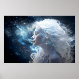 Godin betoverende droom Fantastische kosmische kun Poster