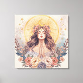 Godin Boho Muurkunst | Divine Vrouwelijke Energie Canvas Afdruk (Voorkant)