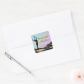 *~* Godin. DANK U OOK OMbre Pastel Glitter Vierkante Sticker (Envelop)