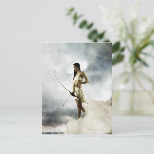 Godin Diana met pijl en boog Briefkaart (Staand voorkant)