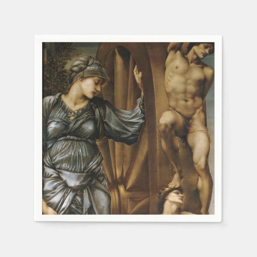 Godin die het Rad van Fortuin draait (Burne-Jones) Servet (Voorkant)