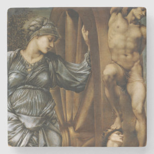 Godin die het Rad van Fortuin draait (Burne-Jones) Stenen Onderzetter