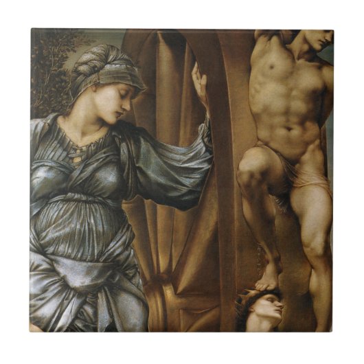 Godin die het Rad van Fortuin draait (Burne-Jones) Tegeltje (Voorkant)
