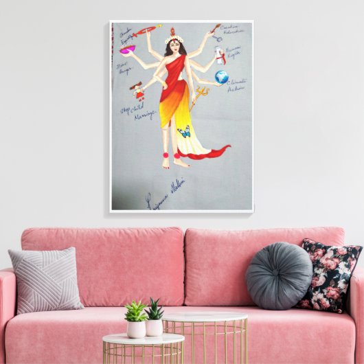 Godin Durga als Moeder Natuur Canvas Afdruk (Insitu (Woonkamer))