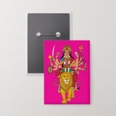 Godin Durga Knop – Goddelijke Hindoe Devi Spiritue Button (Voorkant / Achterkant)