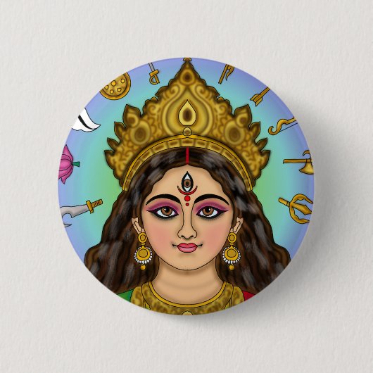 Godin Durga Knop Ronde Button 5,7 Cm (Voorkant)