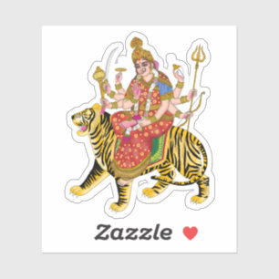 Godin Durga Square Stickers Hindu Maa Durga
