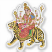 Godin Durga Square Stickers | Hindu Maa Durga (Voorkant)