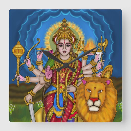 Godin Durga Wandklok (Voorkant)
