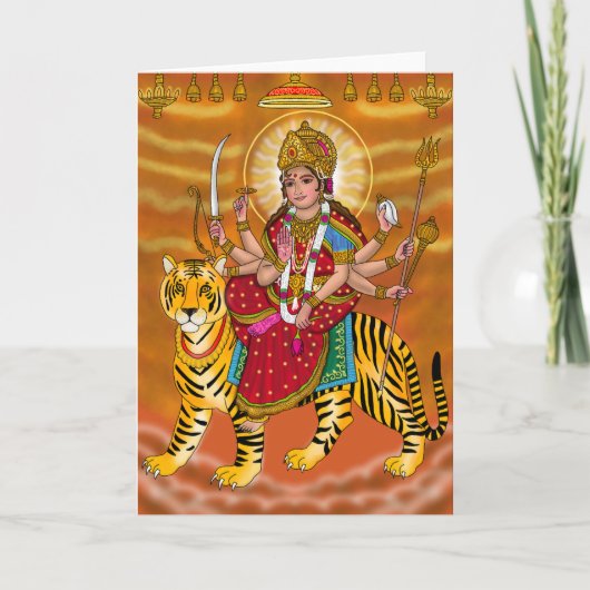 Godin Durga Wenskaart Kaart (Voorkant)